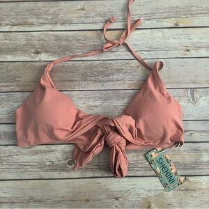 Shekini Peach Bikini Wrap Top